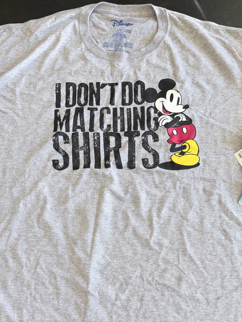 Disney Gray Tee with Black Graphic Text
